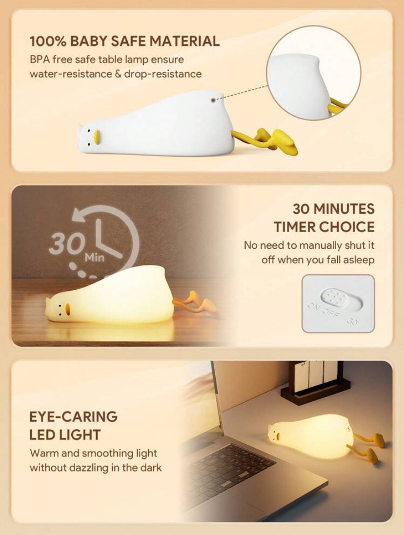 Lying duck night light